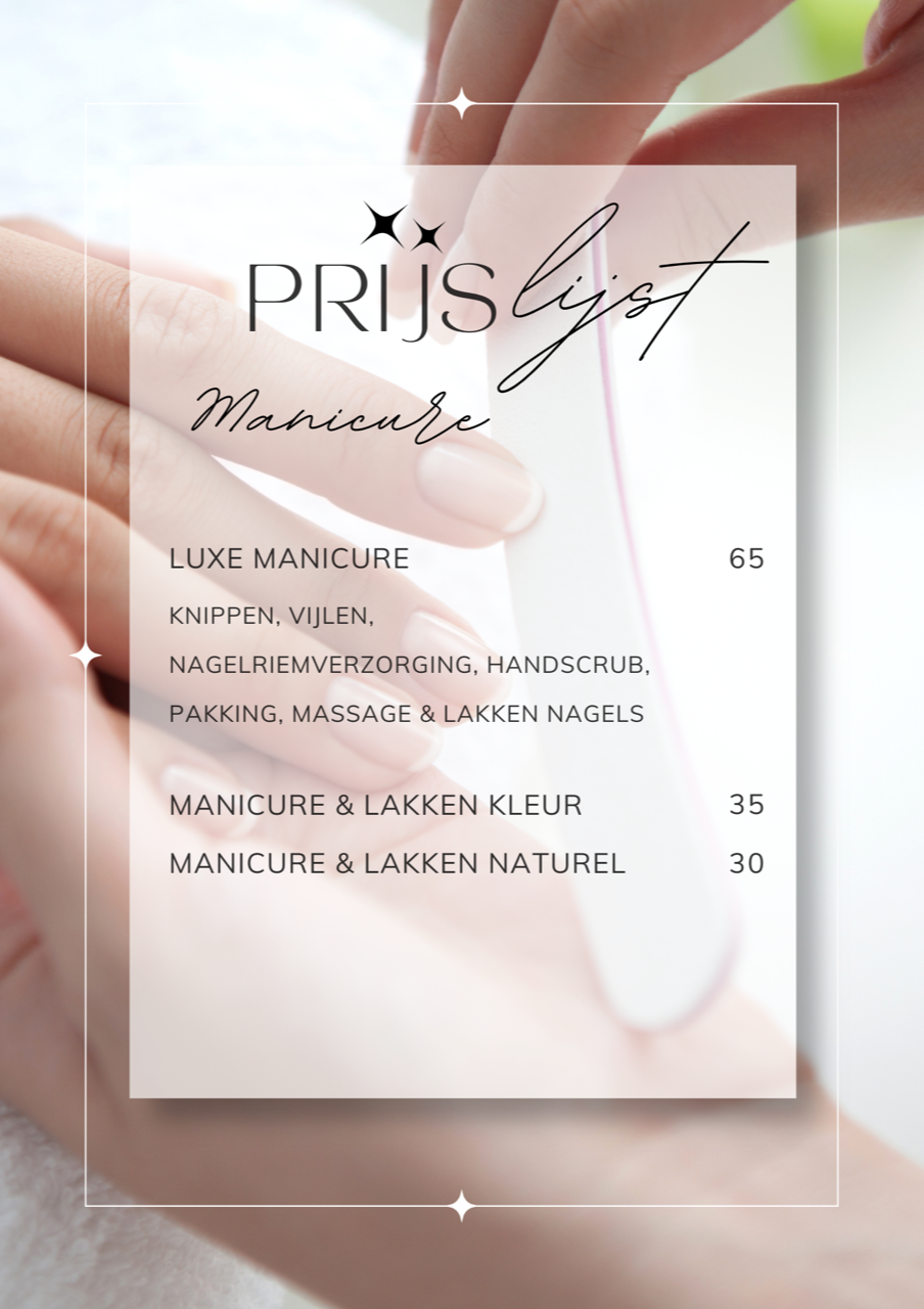 prijslijst manicure