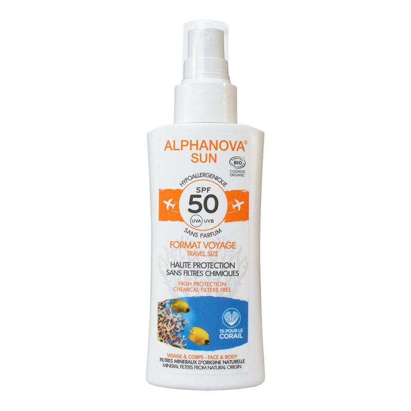 Alphanova Sun bio spf 50 high protection Spray 125g travel size